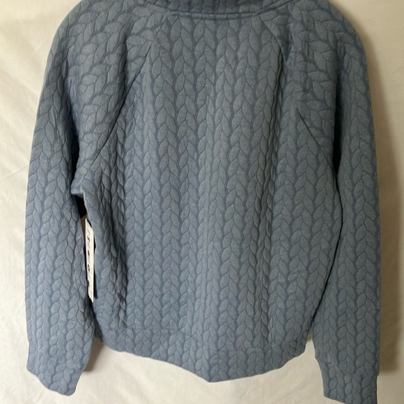 RBX: Blue Quilted Long Sleeve Top- Cowl Neck- M - Picture 10 of 14